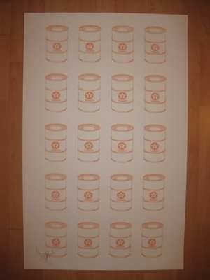 BEEJOIR   OIL CANS (PEACH) * SIGNED PRINT EDITION OF 12 UNIQUE 