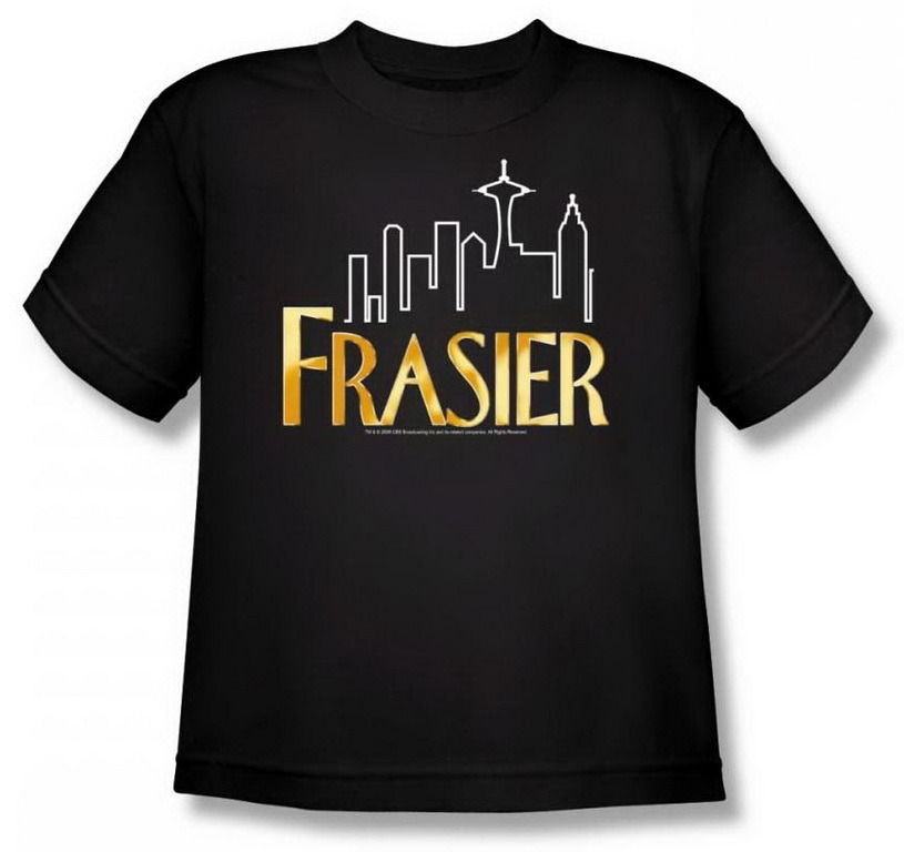 frasier frasier logo youth black t shirt cbs250 yt more