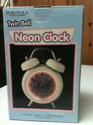   Joes Twin Bell Neon Alarm Clock ( REAL Working Neon) REALLY UNIQUE