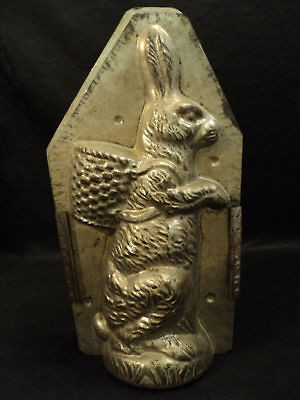 unusual large antique rabbit chocolate mould 8046 