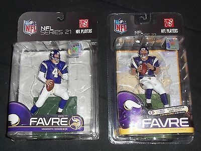 BRETT FAVRE Vikings McFarlane Figures Series 21 & 23 Both NEW 