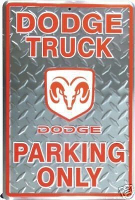 dodge truck parking only tin sign mopar ram power wagon