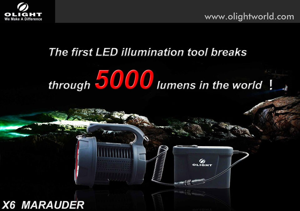 OLIGHT X6 MARAUDER 5000 LUMENS Rechargeable Flashlight Rescue Outdoor 