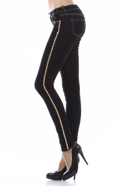 VENUS RHINESTONE GOLD STUDDED TUXEDO HOLLYWOOD GLAM STILETTO STRETCH 