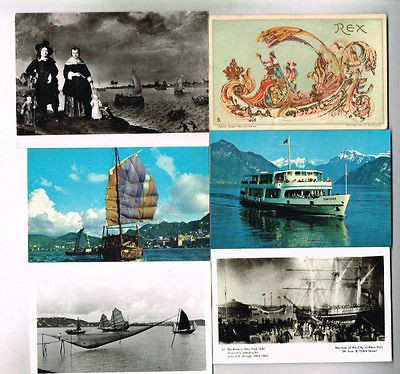 BOATS SHIPS VESSELS 45 POSTCARD LOT VINTAGE ORIG 1913+ & AUCTION 