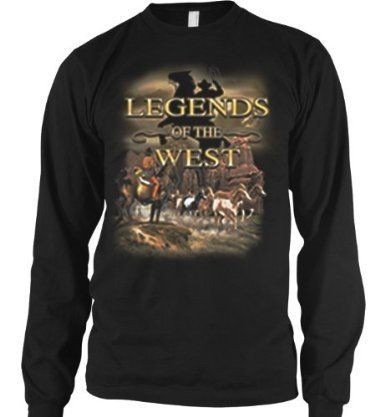 Legends Of The West Thermal Long Sleeve Shirt Cowboy Herding Horses 