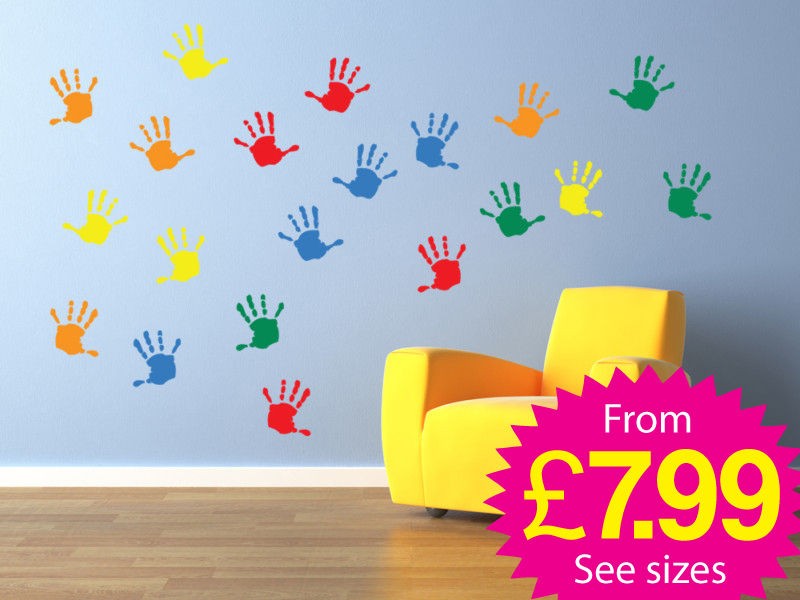 children s wall stickers nursery handprints kids more options size 