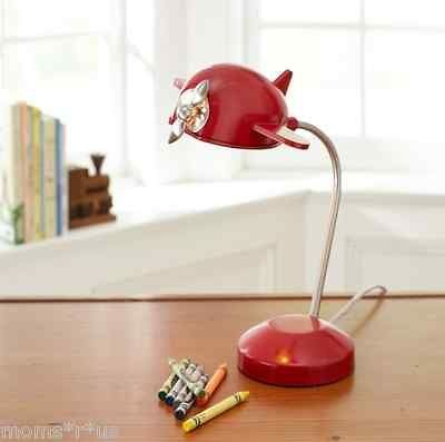 Pottery Barn Kids RED Airplane Task Light Lakehouse Taking Flight Lamp 