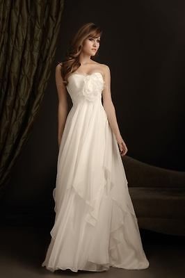 White Chiffon Maternity Wedding Dress Bridal Gown Custom Size 6 8 10 