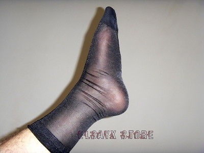 6Pcs Black Wholesale Mens Shinny Sheer See Through Dress Suit Socks