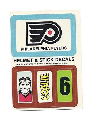 1978 79 TOPPS PHILADELPHIA FLYERS HELMET DECALS INSERT CARD