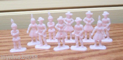 Vintage 10 Pink Cowboys & Girls & Indians Cupcake Toppers