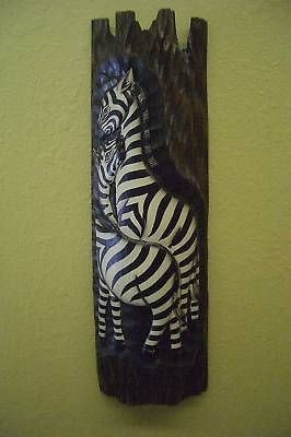 zebra mom baby wood log wall art picture home decor