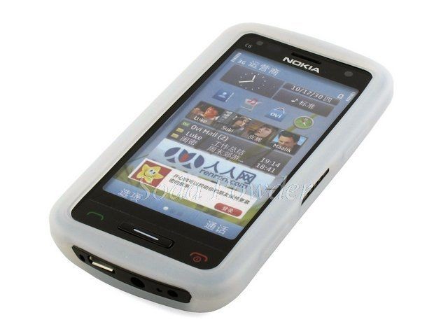 silicone case soft skin cover for nokia c6 01 white