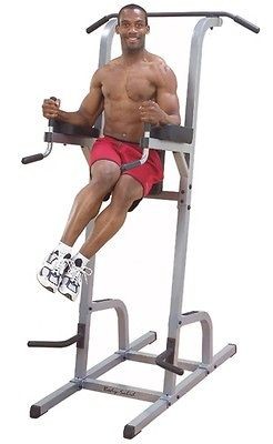 body solid vertical knee raise dip and pull up station