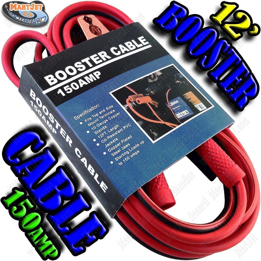 150 Amp 12 ft Jumper Booster Cable Battery Car Truck Jump Start 10 