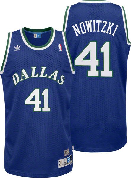 Dirk Nowitzki Jersey Adidas Blue Throwback Swingman 41 Dallas 