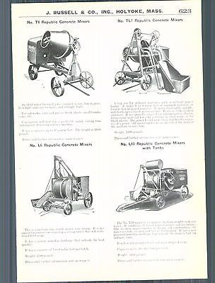 1925 ad Republic Concrete Mixer Monarch Concrete Block Machine