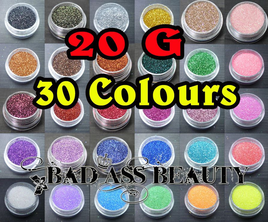 20g PTE Craft Glitter, Nail Art, Body Art, Scrapbook,30 Colours dust 