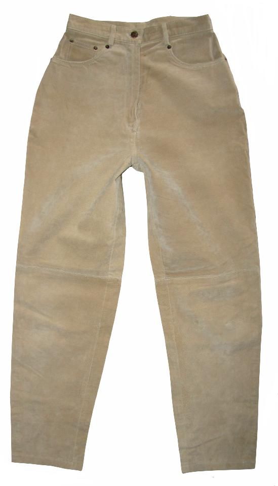 WOW  Damen  LEDERJEANS / Lederhose in beige ca. Gr. 38