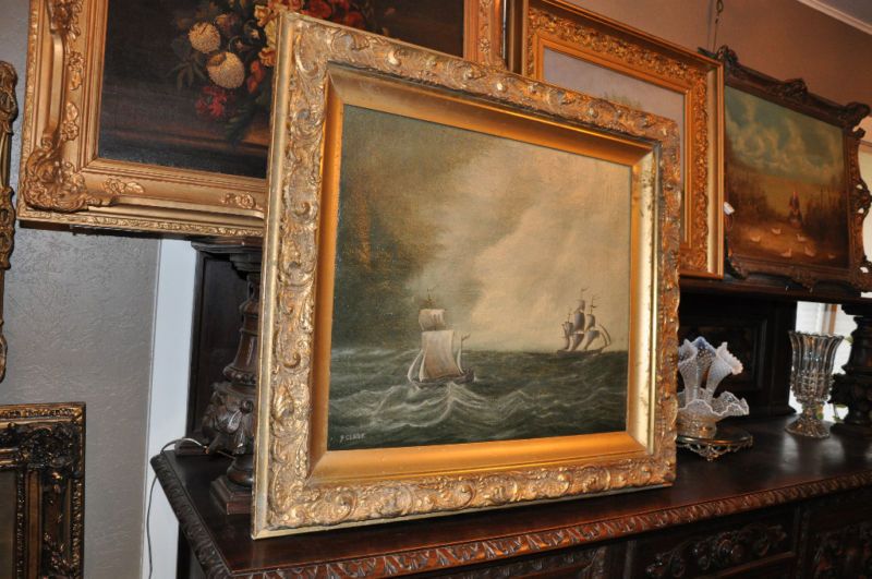 Antique Seascape by J Clark Very Translucent