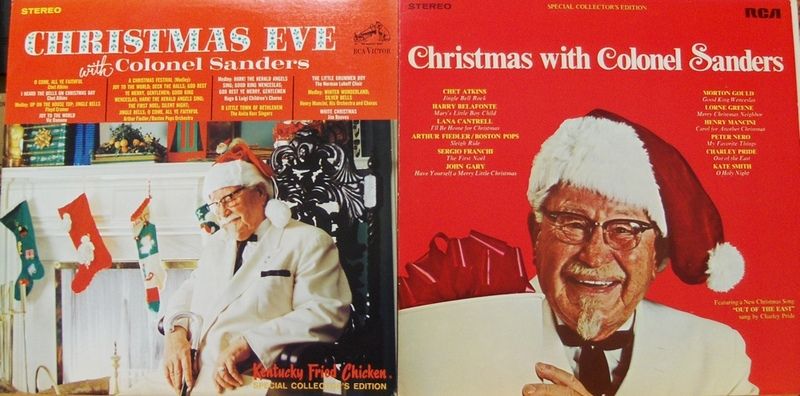 Colonel Sanders Kentucky Fried Chicken 2 LPs 1967 1969 w Card