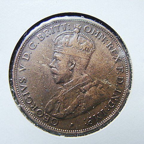 AUSTRALIA 1915 H ONE PENNY BRONZE COIN KING GEORGIVS V