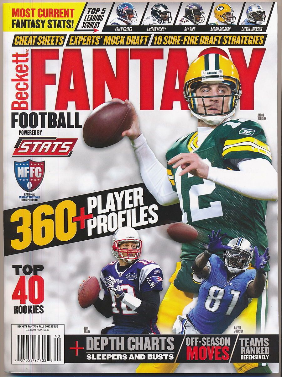   Beckett Fantasy Football Aaron Rodgers Calvin Johnson Tom Brady