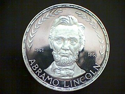 1970 ECUATORIAL GUINEA PROOF ABRAHAM LINCOLN COIN .999 FINE SILVER W 