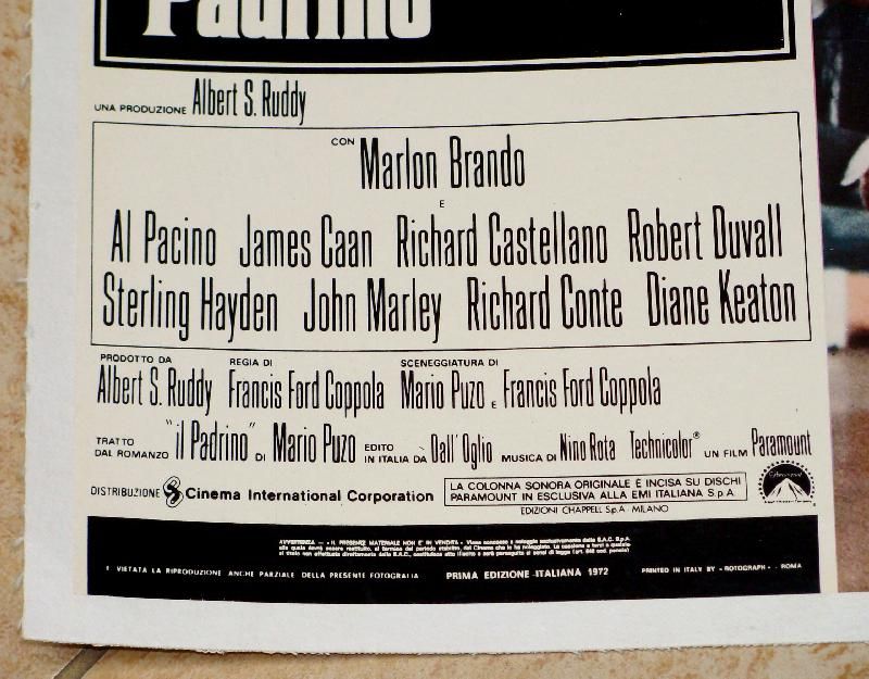 Original 1972 The Godfather Linen Backed Italian Movie Poster