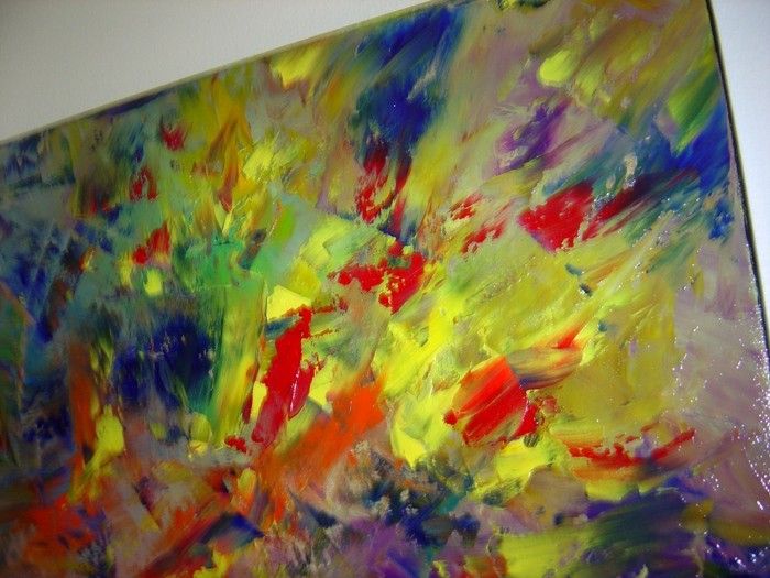   ABSTRACT MODERN PALETTE KNIFE TEXTURE OIL PAINTING Eugenia Abramson