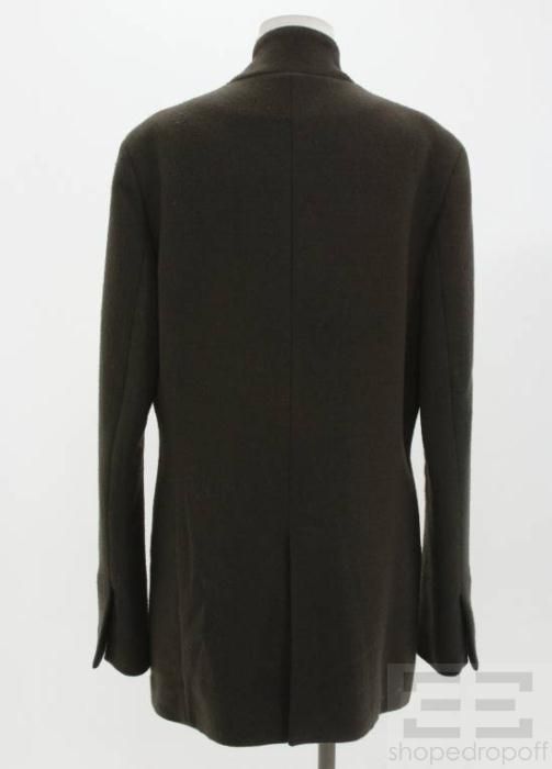 Haider Ackermann Dark Brown Wool Open Front Jacket Size 40