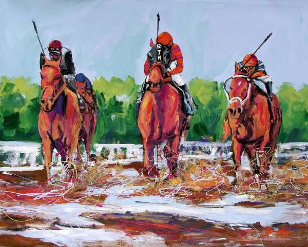 ruler on ice is a 4ft h x 5ft w acrylic on canvas painting by danny 