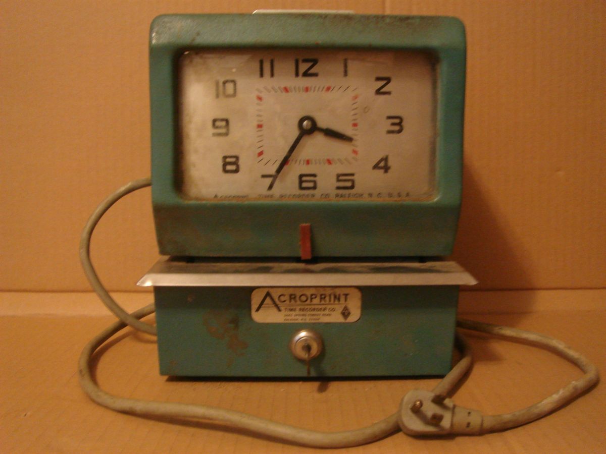 Acroprint Time Recorder Clock Model 125RR4 
