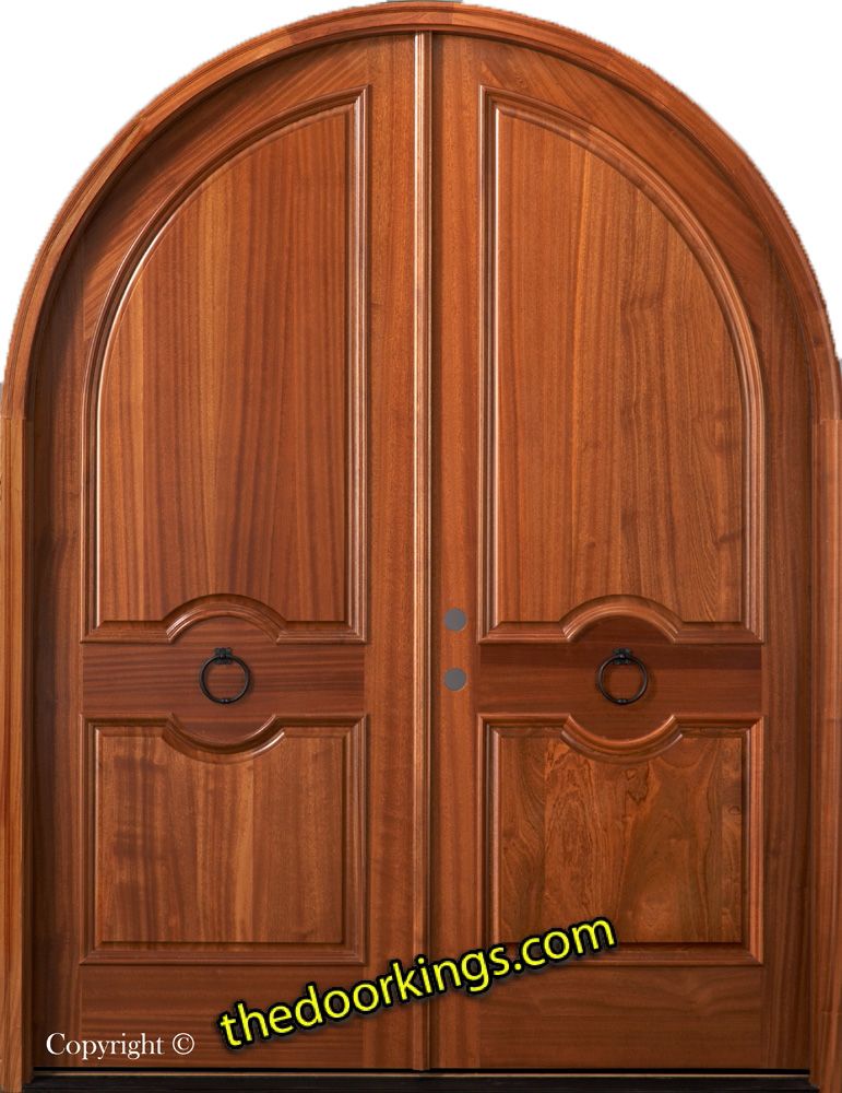 Mahogany Exterior Entry Round Top Double Door Salzburg