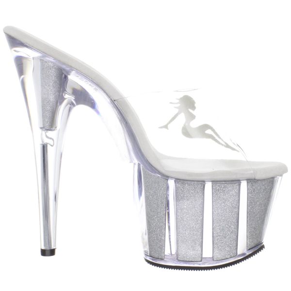   Silver 6 Glitter 2 25 Platform Mule Truckgirl Adore 701 4 C S