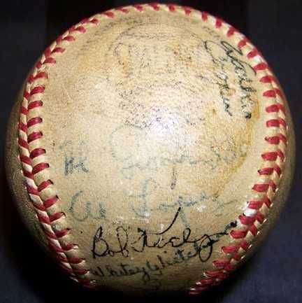 Carl Hubbell Al Lopez 1946 NL Stars Signed Baseball JSA