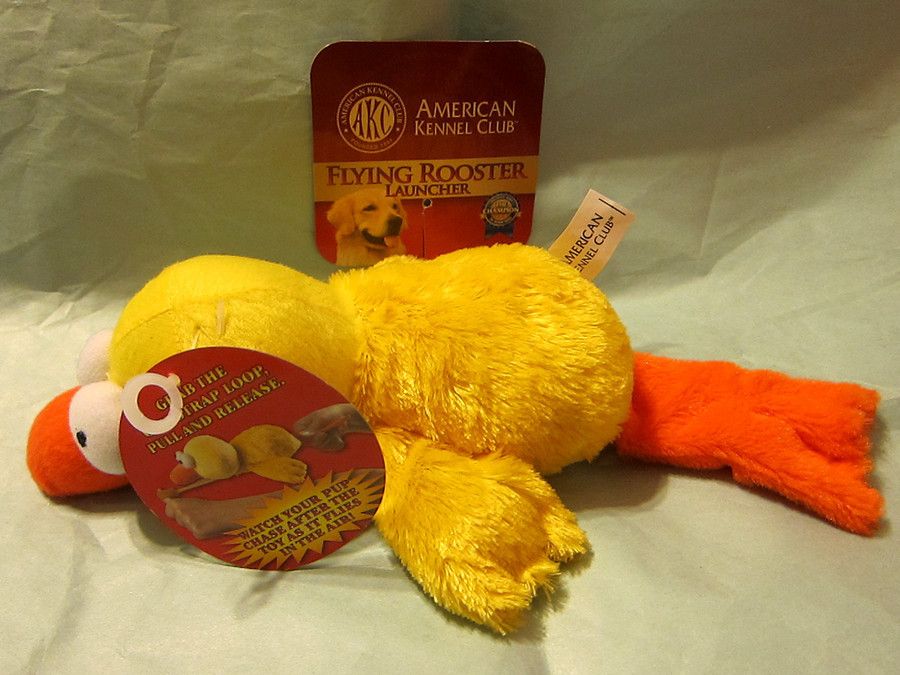 American Kennel Club Pet Dog Puppy Toy Flying Duck Launcher Squeaky 