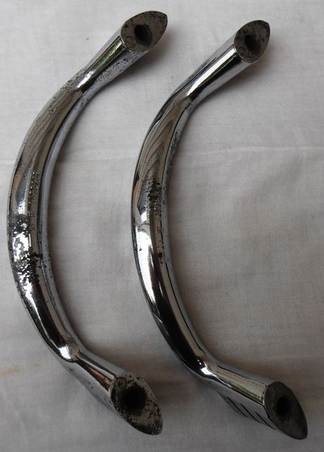   pair of vintage mopar alcoa grab handles for 1950s dodge vehicles