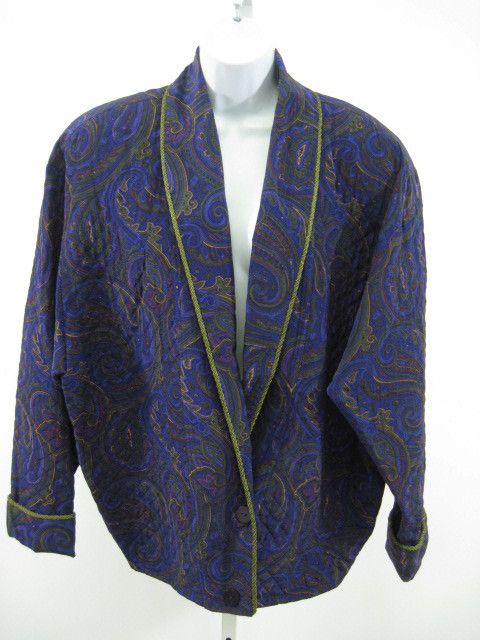 Linda Allard Ellen Tracy Purple Paisley Print Jacket S