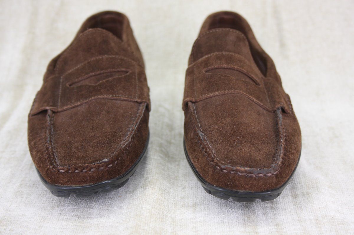 Allen Edmonds Brooker Suede Penny Loafers 8 D New $225 Driving Brown 