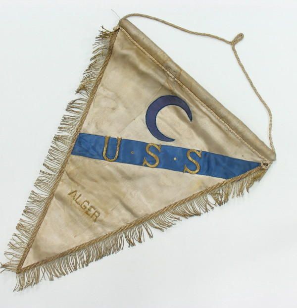 Vintage 1950 s USS Alger Algeria Pendant Flag Banner