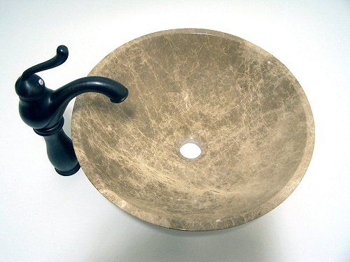 New Natural Marble Bathroom Vessel Sink Faucet Combo