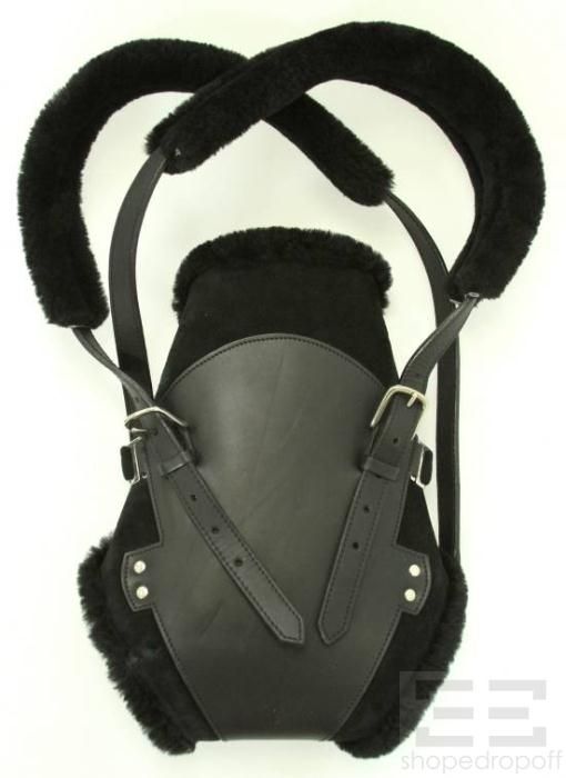 Bill Amberg Black Shearling Leather Baby Range Carrier