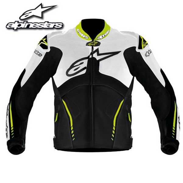 Alpinestars Atem Leather Jacket White Black Yellow Fluo 50 Euro 40 US 