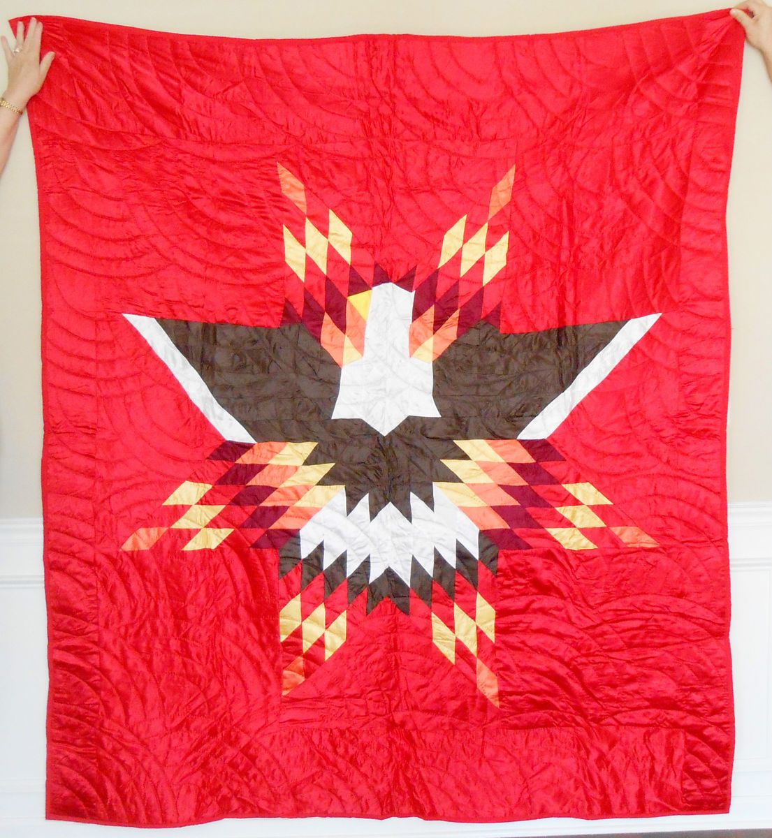 Native American Eagle Quilt handmade Fort Peck Reservation Sioux 