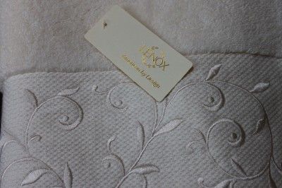 LENOX OPAL INNOCENCE EMBROIDERED BATH TOWEL SET   IVORY   6PC