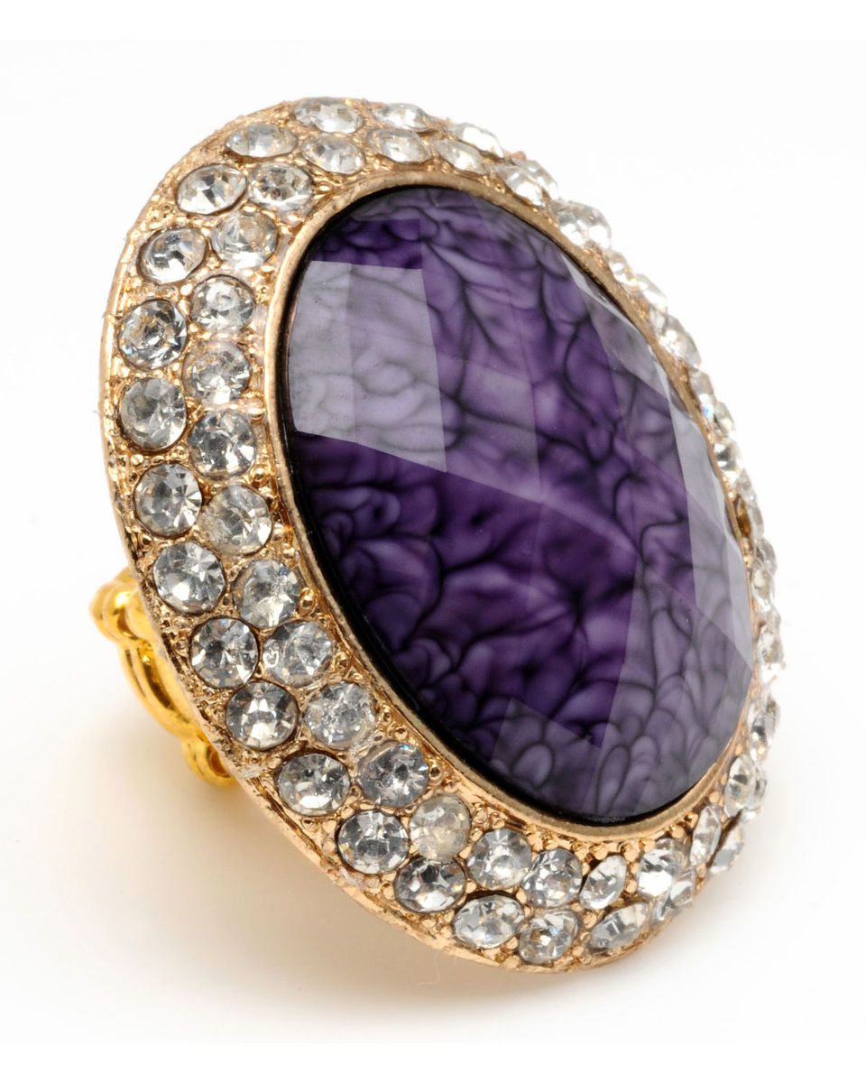 Amrita Singh Stretch Resin Stone Ring Amethyst