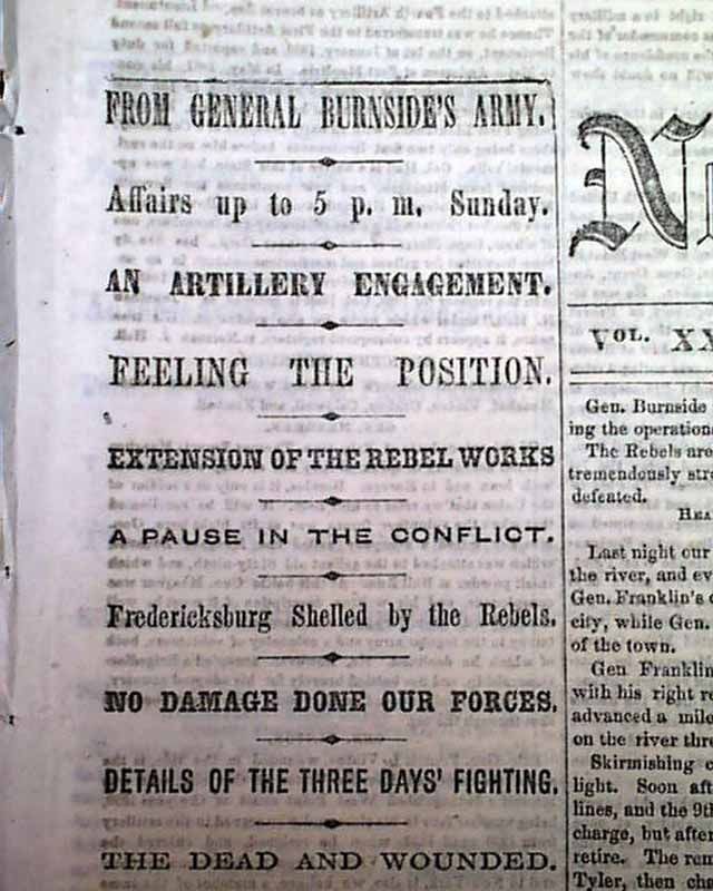 BATTLE OF FREDERICKSBURG Ambrose E. Burnside vs. Robert E. Lee 1862 