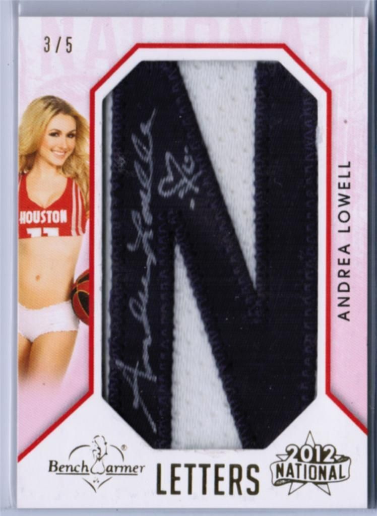 ANDREA LOWELL 2012 BENCHWARMER NATIONAL #d 3/5 N LETTERS AUTO PATCH 